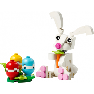 easter bunny with colorful eggs polybag