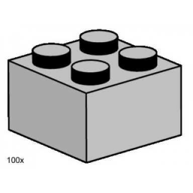 2 x 2 light gray bricks