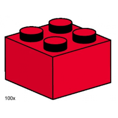 2 x 2 red bricks