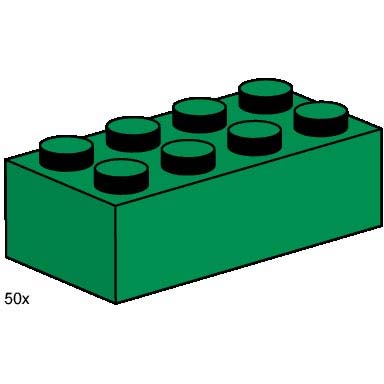 2 x 4 green bricks