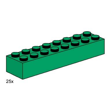 2 x 8 green bricks