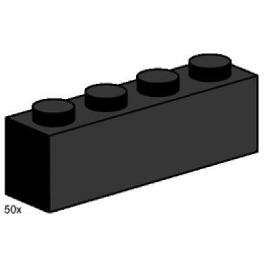 1 x 4 black bricks