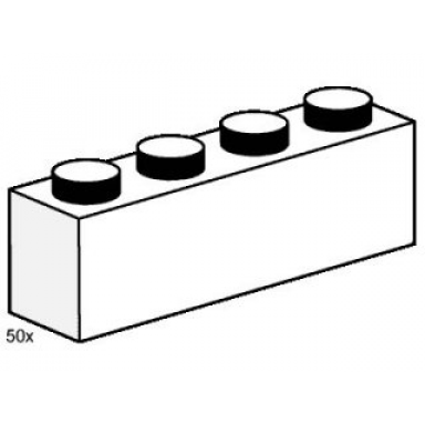 1 x 4 white bricks