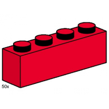 1 x 4 red bricks