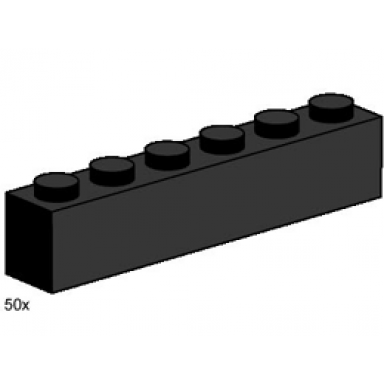1 x 6 black bricks