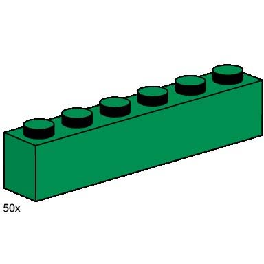 1 x 6 green bricks