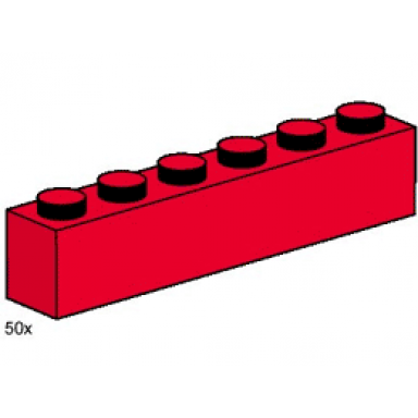 1 x 6 red bricks