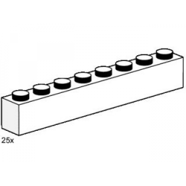 1 x 8 white bricks