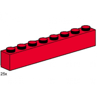 1 x 8 red bricks