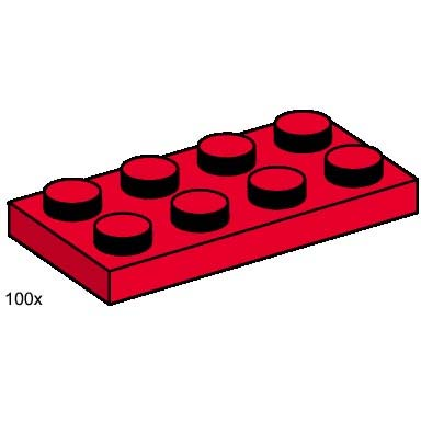 2 x 4 red plates