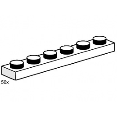 1 x 6 white plates