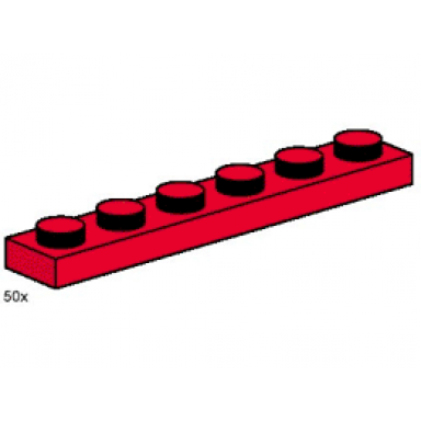 1 x 6 red plates