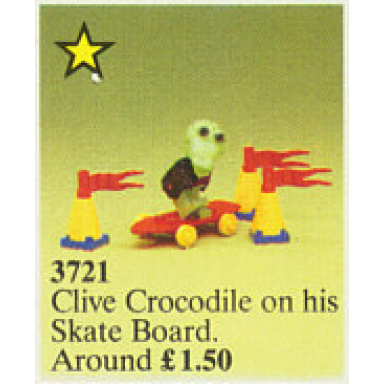clive crocodile on skateboard