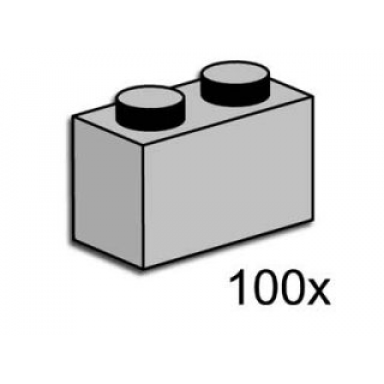 1 x 2 light gray bricks
