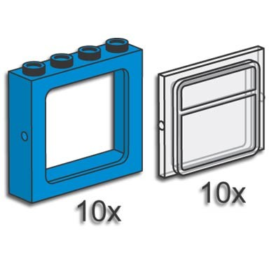 train windows with panes blue
