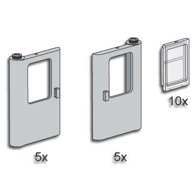 gray train doors with panes