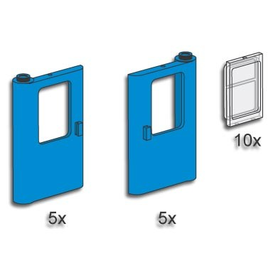 blue train doors with panes