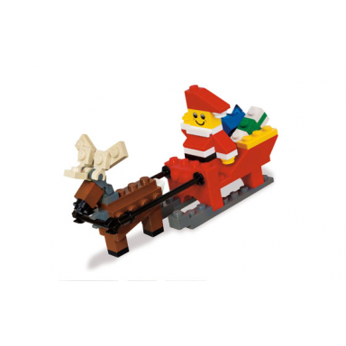santa with sleigh building set polybag
