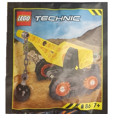 wrecking ball crane paper bag
