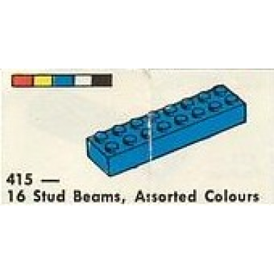 16 stud beams assorted colours