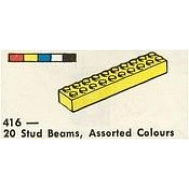 20 stud beams assorted colours