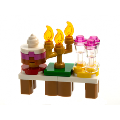 advent calendar 2021 friends day 22 - table with cake candelabra and goblets