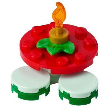 advent calendar 2023 friends day 16 - table with stools holly and candle