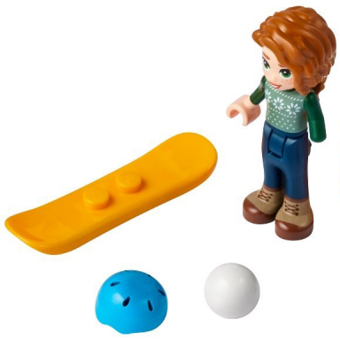 advent calendar 2023 friends day 1 - autumn with snowboard helmet and snowball