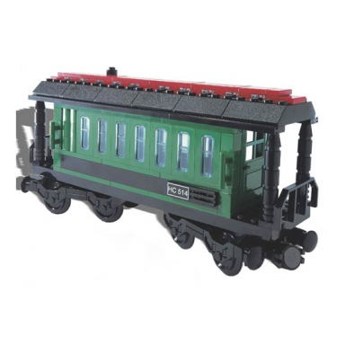 passenger wagon green white box