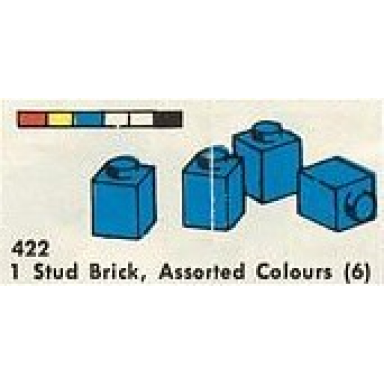1 stud brick assorted colours 6