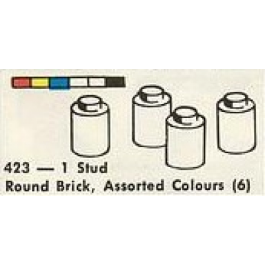 1 stud round brick assorted colours 6