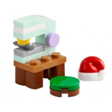 advent calendar 2024 friends day 15 - sewing machine stool and santa hat