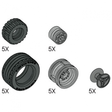 simple and motorized mechanisms tires and hubs