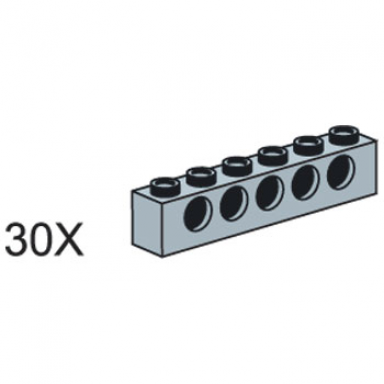 1x6 gray technic bricks