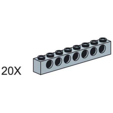 1x8 gray technic bricks