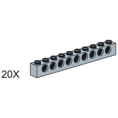 1x10 gray technic bricks