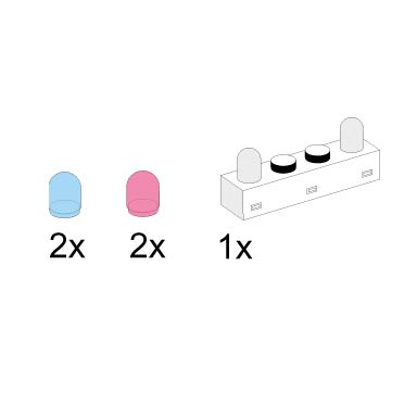 1 x 4 lighting brick and 4 colour globes