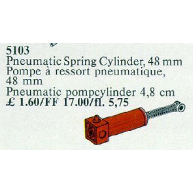 pneumatic spring cylinder 48mm red
