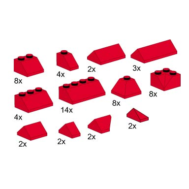roof bricks red 45 degrees