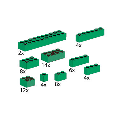 bricks assorted green