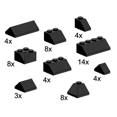 roof bricks assorted black