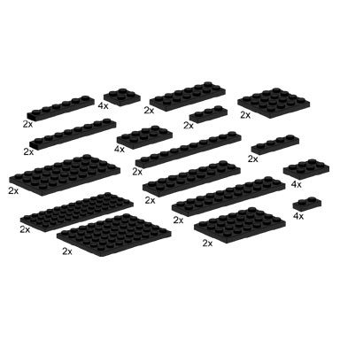 black plates assorted
