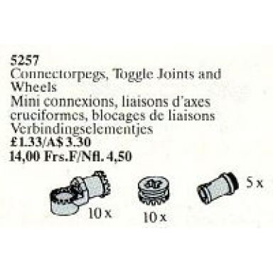 connector pegs toggle joints wheels