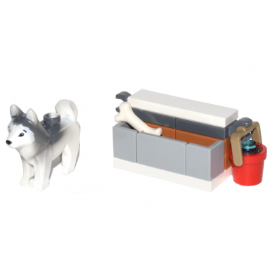 advent calendar 2016 city day 22 - dog with stand water bucket and bone