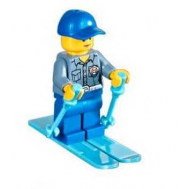 advent calendar 2017 city day 13 - coast guard worker with skis and ski poles