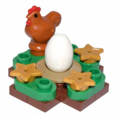 advent calendar 2022 city day 13 - festive nest with chicken and egg
