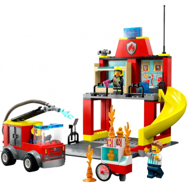fire station and fire truck