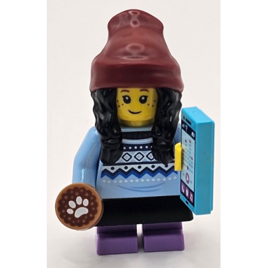 advent calendar 2023 city day 14 - tik tok fan with cell phone smartphone and dog treat