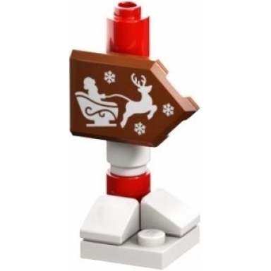 advent calendar 2023 city day 2 - sign post with santa sleigh and reindeer