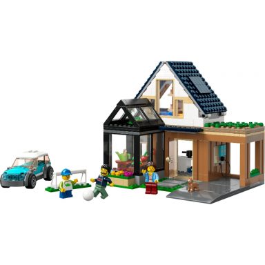 family house and electric car